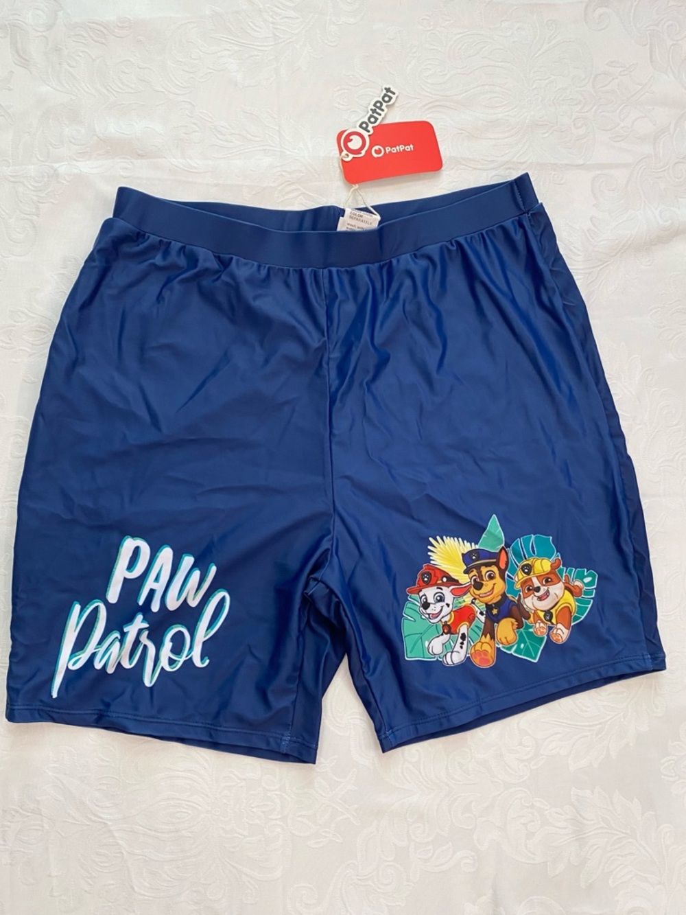 Patpat Men Paw Patrol Chase Marshall Rubble Navy Blue Swim Trunks, Size L